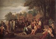 Benjamin West Treatly oil painting on canvas